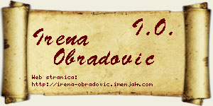 Irena Obradović vizit kartica